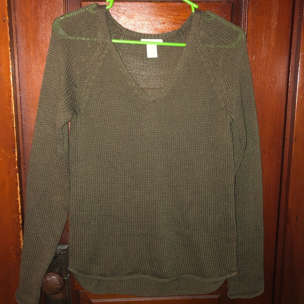 green sweater